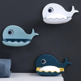 Fish Shape Soap Dish Adhesive Waterproof Wall Mounted Bar Soap Dish Holder  (Pack of 2Pc)