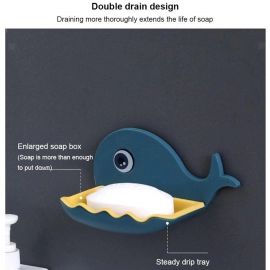 Fish Shape Soap Dish Adhesive Waterproof Wall Mounted Bar Soap Dish Holder  (Pack of 2Pc)