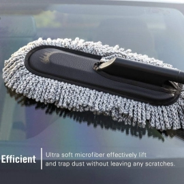 Car Duster, Long Retractable | Soft,  Non-Slip, Handle Multipurpose Microfiber Wash Brush