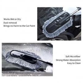 Car Duster, Long Retractable | Soft,  Non-Slip, Handle Multipurpose Microfiber Wash Brush