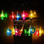 Decoratives Plastic Happy Birthday 13 LED Letter Battery Operated String Lights, Outdoor String Lights (Multicolour)