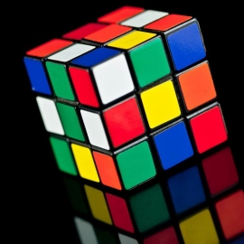 Plastic Fancy 3x3 Small Cube Puzzles Game | 2 Pieces (Multicolour)