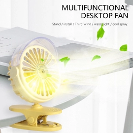 Clip Desk Fan With Small Spray Bottle, Portable Wind Desktop Table Cooling Fan