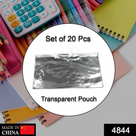 20 Pc Transparent Pouch For Carrying Stationary Stuffs And All By The Students