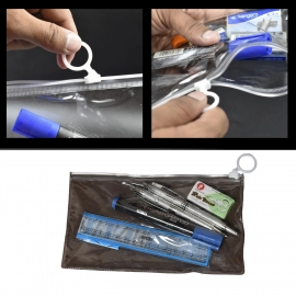 6-Pcs Combo Zipper Pouch Scissor Ruler Pen And Marker Used While Studying By Teachers And Students