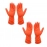 2 Pair Large Orange Gloves For Types Of Purposes Like Washing Utensils, Gardening And Cleaning Toilet