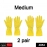 2 Pair Med Yellow Gloves For Types Of Purposes Like Washing Utensils, Gardening And Cleaning Toilet