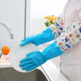 2 Pair Large Blue Gloves For Different Types Of Purposes Like Washing Utensils, Gardening And Cleaning Toilet
