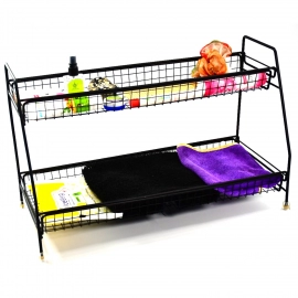 Metal Space Saving Multi Purpose 2 Tier 2 Layer Kitchen Spice Rack Storage Organizer Shelf Stand