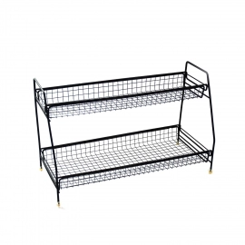Metal Space Saving Multi Purpose 2 Tier 2 Layer Kitchen Spice Rack Storage Organizer Shelf Stand