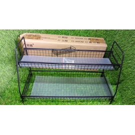 Metal Space Saving Multi Purpose 2 Tier 2 Layer Kitchen Spice Rack Storage Organizer Shelf Stand