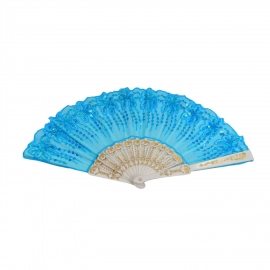 Hand Folding Fan, Chinese Vintage Style Handheld Fan With Fabric Sleeve
