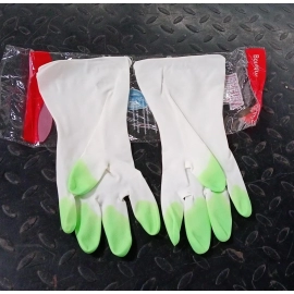 Reusable Rubber Latex PVC Flock lined Elbow Length Hand Gloves cleaning gloves