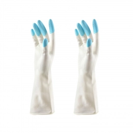 Reusable Rubber Latex PVC Flock lined Elbow Length Hand Gloves cleaning gloves