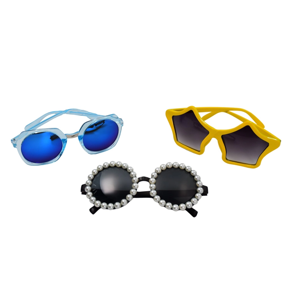 Buy DEVEW Unisex Round Sunglasses Multicolor Frame, Yellow, Light Blue Lens  (Medium) - Pack Of 2 at Amazon.in