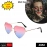 Multi Color Heart Shaped Metal Reflective Mirror Lens Women's Sunglasses