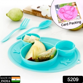Silicon Micky Plate And 1 Spoon and 1 Fork Card Packing  | 1 Pc Product
