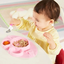 Silicon Micky Plate And 1 Spoon and 1 Fork Card Packing  | 1 Pc Product