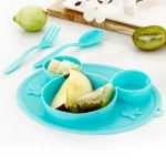 Silicon Micky Plate And 1 Spoon and 1 Fork Card Packing  | 1 Pc Product