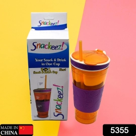 2 in 1 Snack and Drink Snackeez Travel Cup in One Container | 1pc