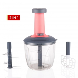 1100 ml 2 in 1 Push Up Chopper with Blender Affixed With 6 Sharp Blade