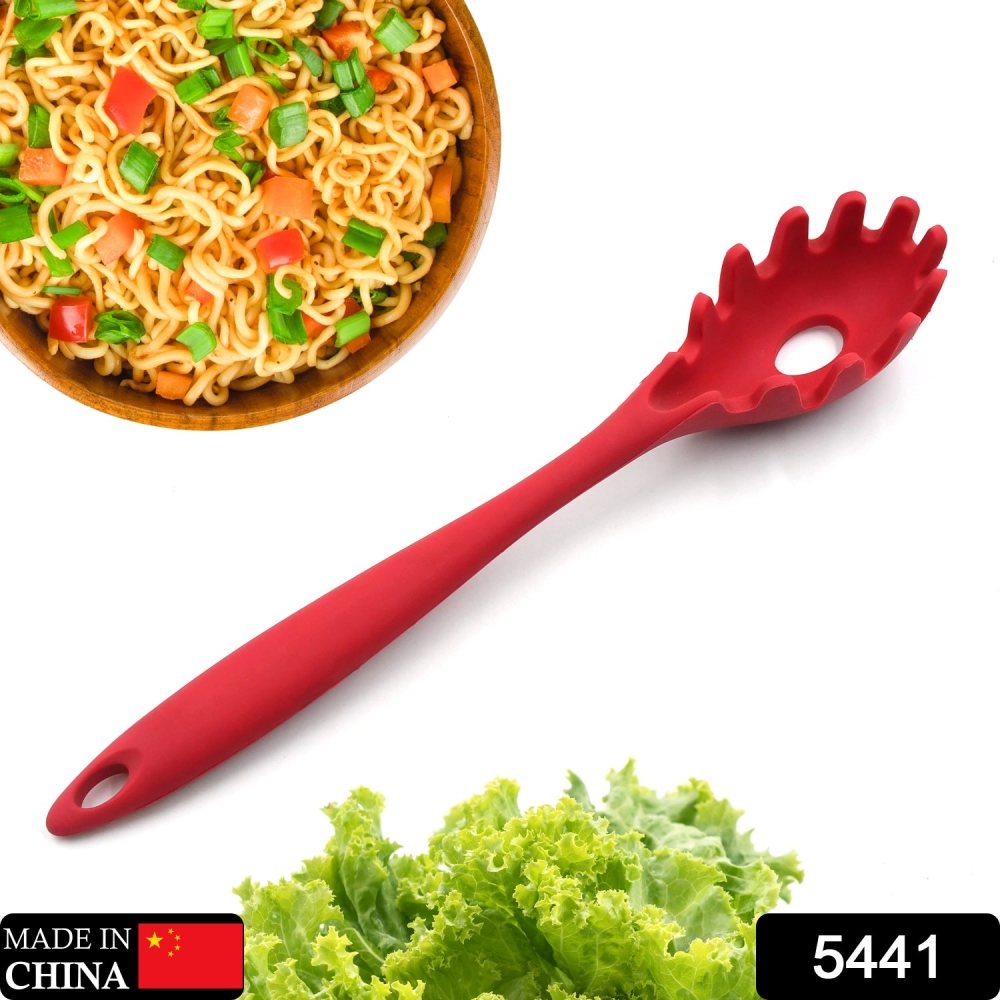 Silicone Pasta Fork, 3 Pcs Silicone Spaghetti Spoon Food Grade Pasta Spoon  Durable Heat Resistant Silicone Spaghetti Strainer Server Spoon(Black)