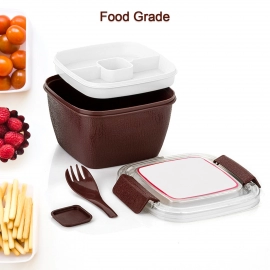 Unique Lunch Box Reusable Freezer Safe Food Containers with Spoon for Adults and Kids