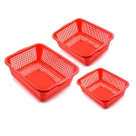 Plastic 3 Pieces Kitchen Large Size Dish Rack Drainer Vegetables and Fruits Washing Basket