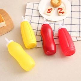 Plastic Squeeze Bottle Ketchup Mustard Honey Sauce Dispenser Bottle | 2 Pc Set