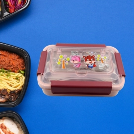 Food Safe Materials Kids Lunch Box With steel  Spoon and chopsticks Compartment