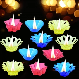 Plastic Candle Cup with Multi Shape  | Multicolor