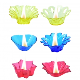 Plastic Candle Cup with Multi Shape  | Multicolor