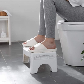 Plastic Non Slip Folding Toilet Squat Stool | White Color