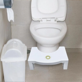 Plastic Non Slip Folding Toilet Squat Stool | White Color