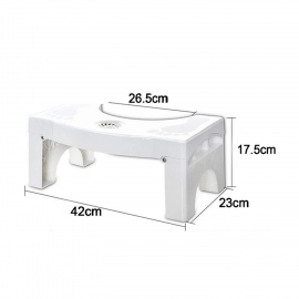 Plastic Non Slip Folding Toilet Squat Stool | White Color