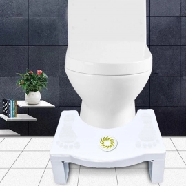 Plastic Non Slip Folding Toilet Squat Stool | White Color