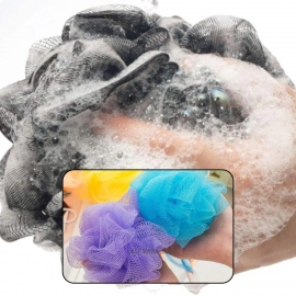 Bath Shower Loofah Sponge Pouf Body Scrubber | Pack of 6Pcs