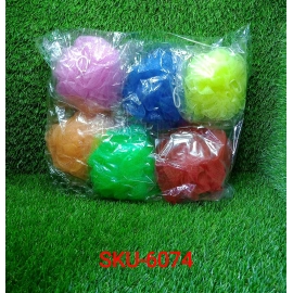 Bath Shower Loofah Sponge Pouf Body Scrubber | Pack of 6Pcs
