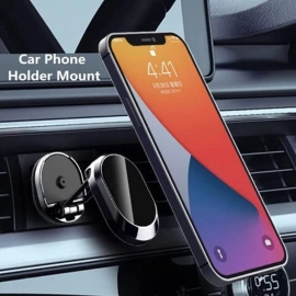 360 Degree Rotating Magnetic Car Phone Holder | Metal Folding Car Phone Holder