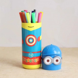 Minions Sketch Pen Set with Attractive Designed Case (Pack of 12)