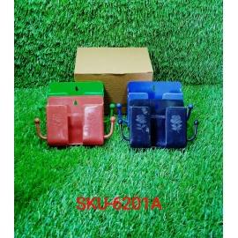 Wall Mounted Storage Box/Remote Storage Organizer Case with 2 Side Hanging Hooks