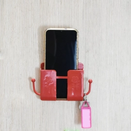 Wall Mounted Storage Box/Remote Storage Organizer Case with 2 Side Hanging Hooks