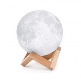 Moon Lamp3D Printing LED Night Light Moon Light with Stand, Warm and Cool, USB Rechargeable