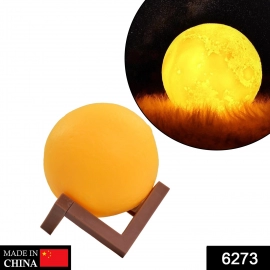 Moon Night Lamp Yellow Colors Changing Touch Sensor With Wooden Stand Night Lamp For Bedroom