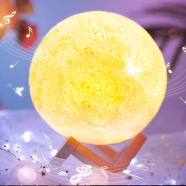 True home Moon Night LAMP with Wooden Stand Night LAMP for Bedroom