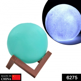 Moon Night Lamp Blue Color With Wooden Stand Night Lamp For Bedroom