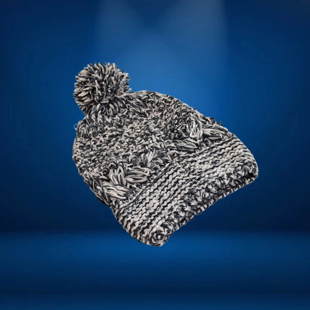 Men's and Women's Skull Slouchy Winter Woolen Knitted Black Inside Fur Beanie Cap