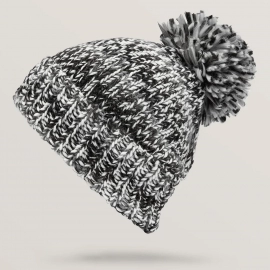 Men's and Women's Skull Slouchy Winter Woolen Knitted Black Inside Fur Beanie Cap