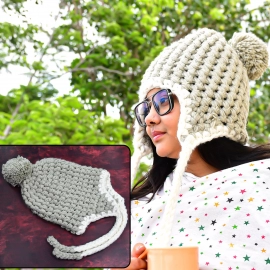 MIX WOOLEN THREAD MEN'S AND WOMEN'S ADULT WINTER CAP