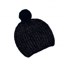 Men's and Women's Skull Slouchy Winter Woolen Knitted Black Inside Fur Beanie Cap